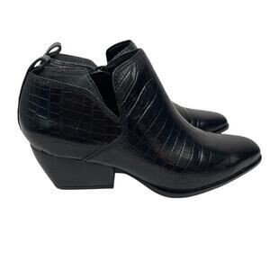 Franco Sarto Black Dingo Leather Booties - Women's Size 6.5